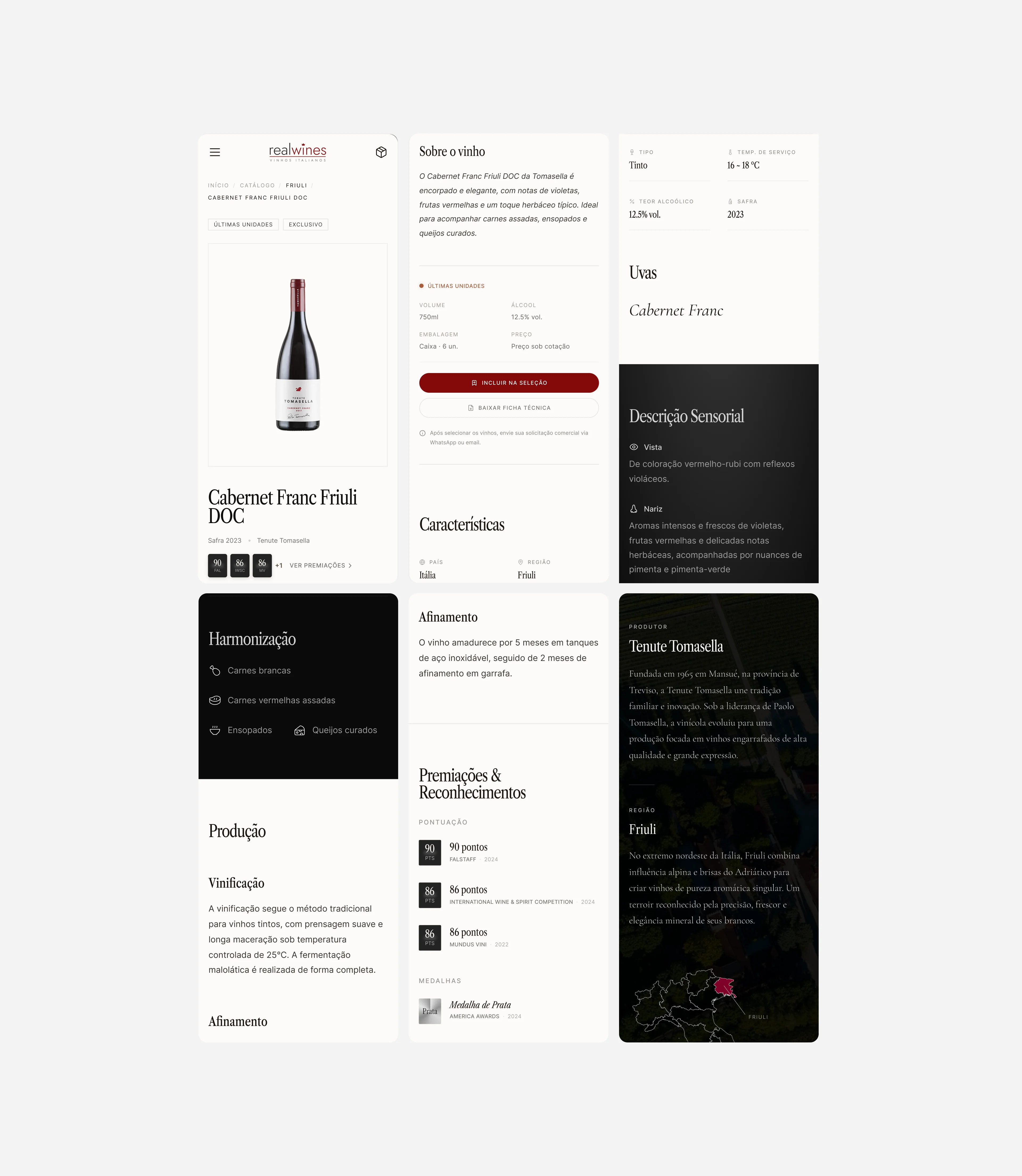 Versão mobile da Realwines — navegação e descoberta